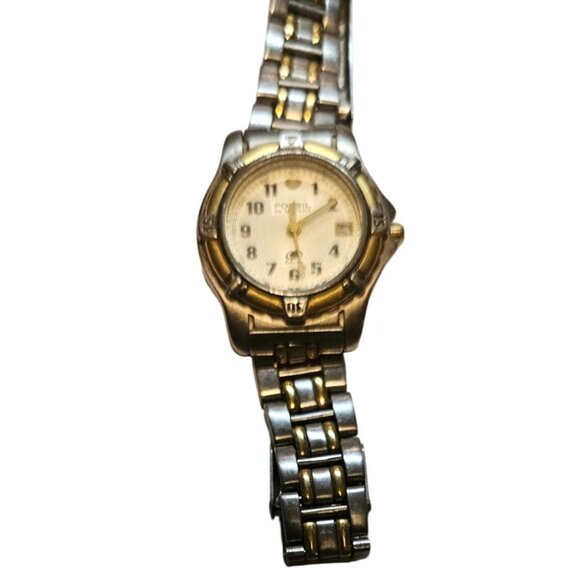 Fossil Watch AM-3098 Womens Two-Tone Stainless-Steel Analog Quartz Needs Battery - Picture 2 of 11